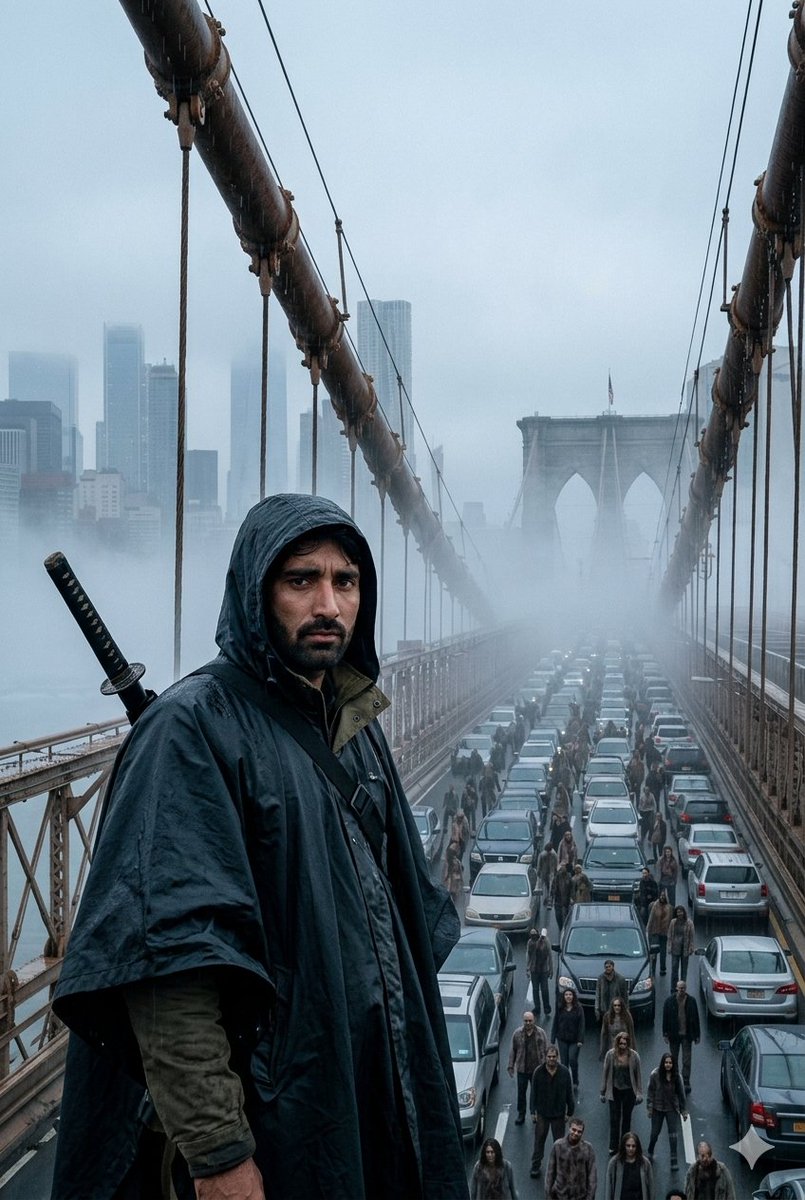 AI Prompt for Cinematic Cityscape with Action-Hero Character