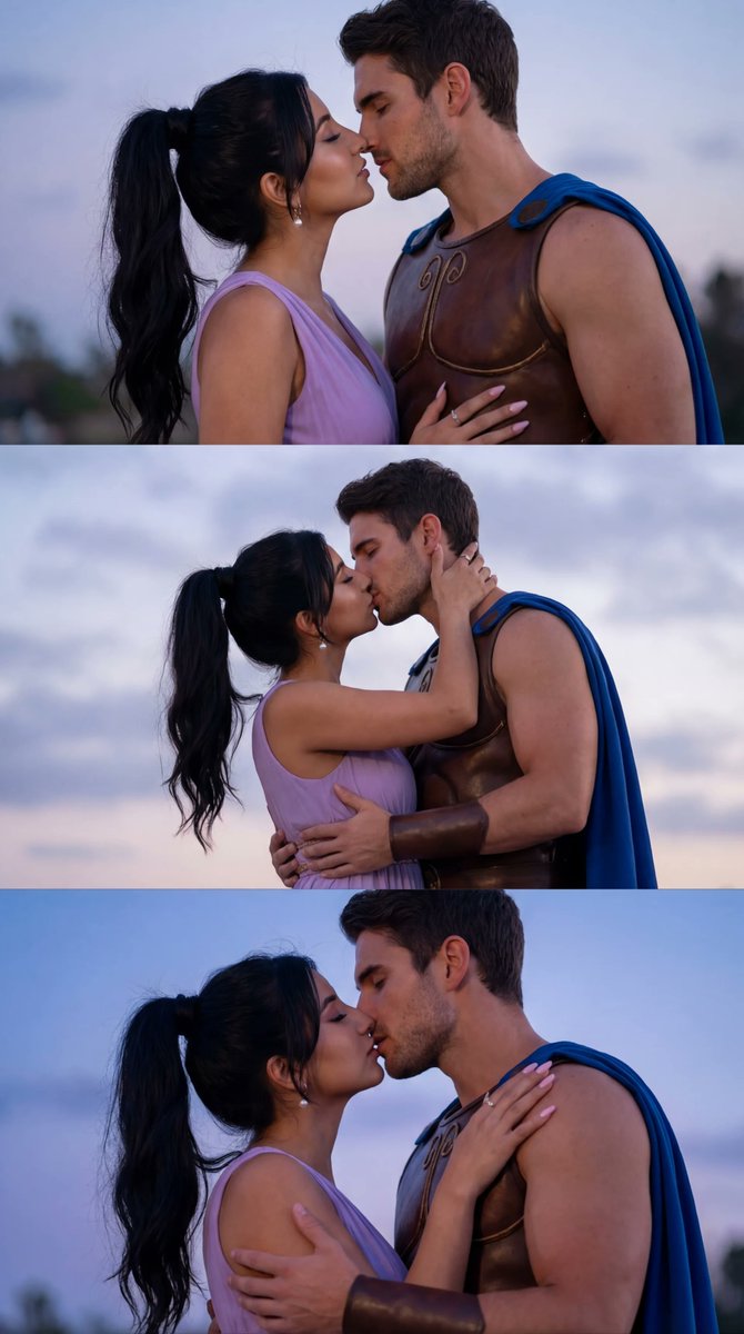 AI Prompt for Cinematic Cosplay Romance Triptych Photography