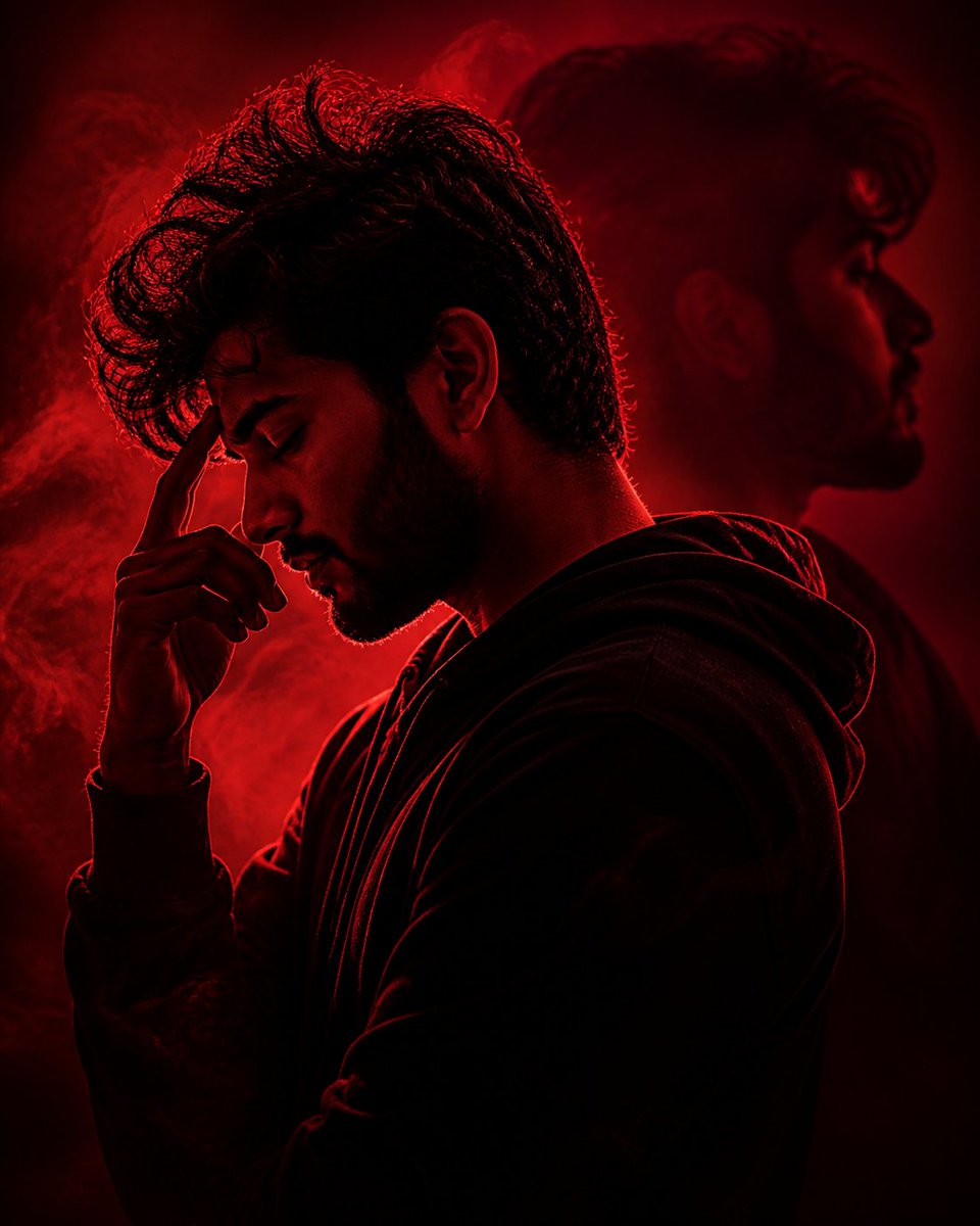 AI Prompt for Cinematic Crimson Portrait with Moody Double Exposure