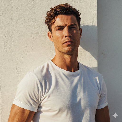 AI Prompt for Cinematic Cristiano Ronaldo Portrait: Golden Hour Lighting & Hyper-Realistic Textures