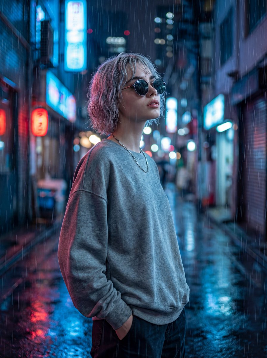 AI Prompt for Cinematic Cyberpunk Portrait with Neon Lights
