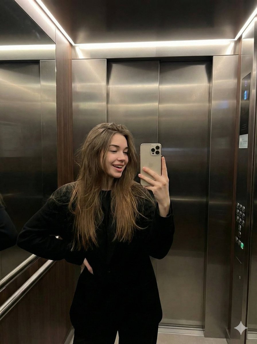 AI Prompt for Cinematic Elevator Selfies in Modern Spaces