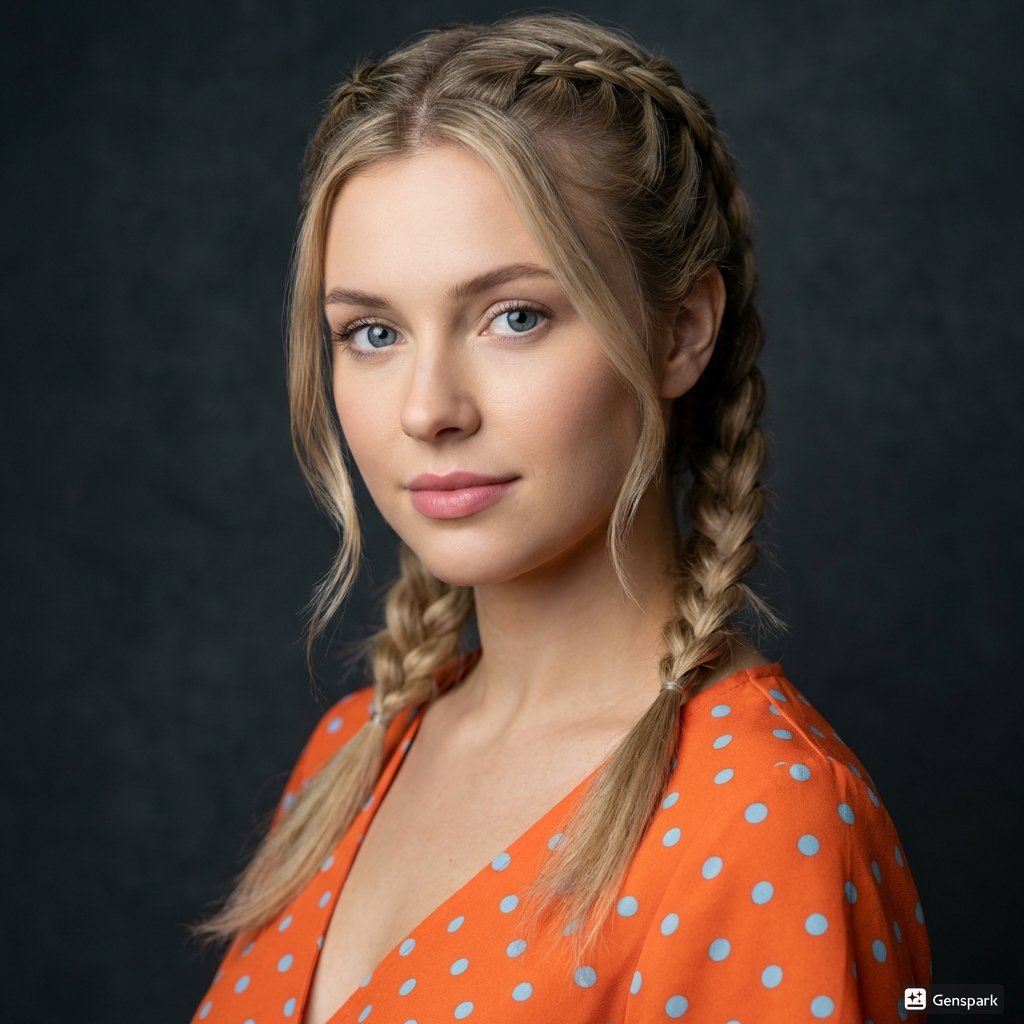 AI Prompt for Cinematic Female Portrait with Braids - High-Resolution Image Generation