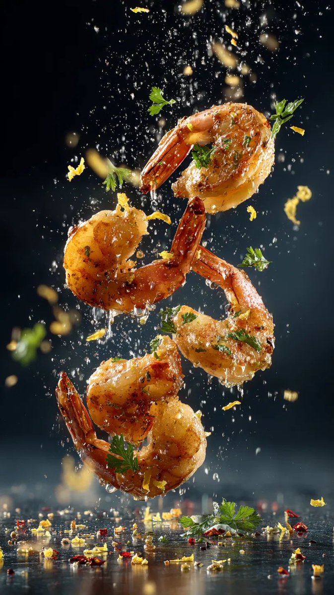 AI Prompt for Cinematic Food Photography - Floating Steak and Shrimp