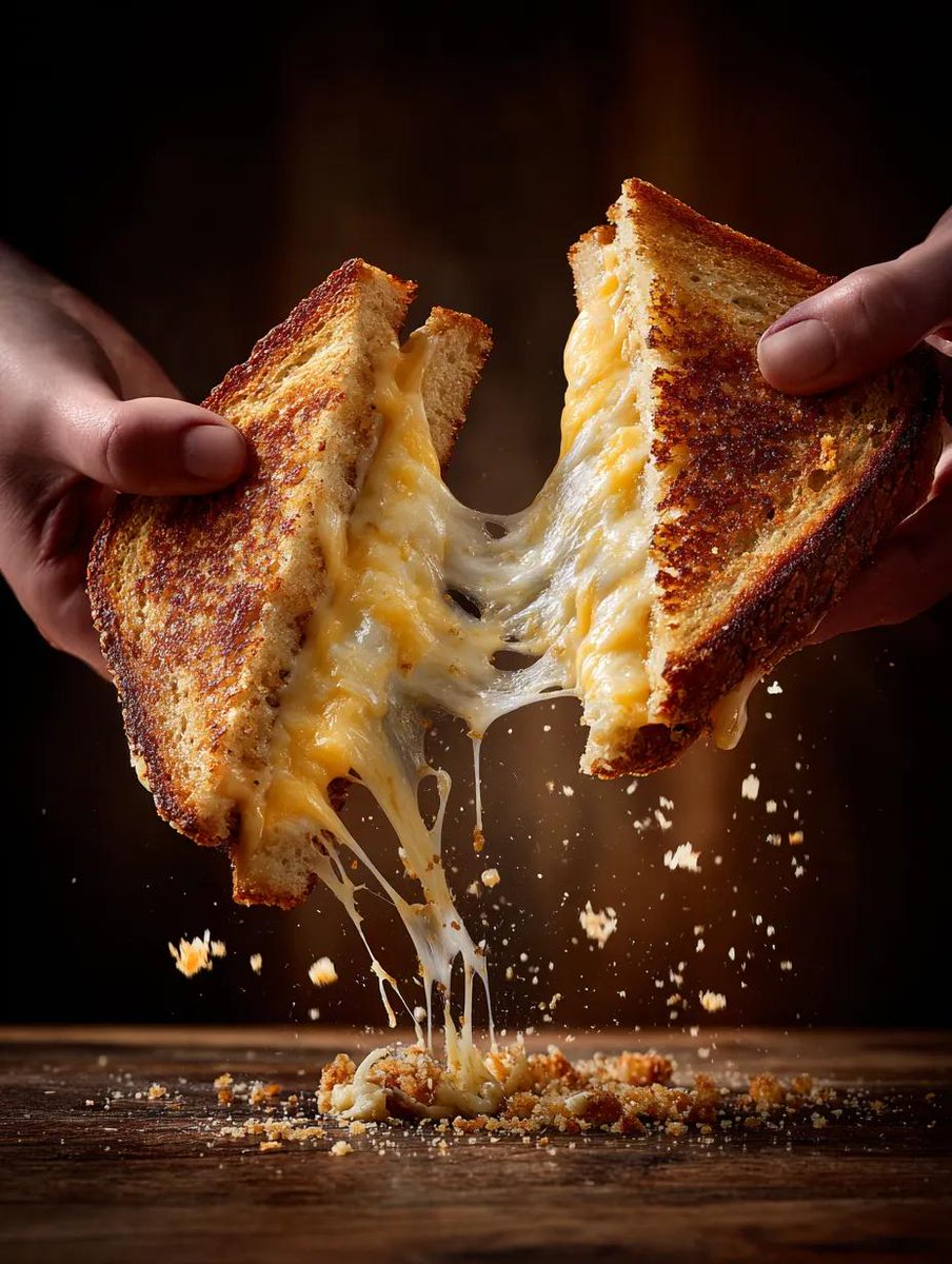 AI Prompt for Cinematic Food Photography - Generate a Dramatic Grilled Cheese Image