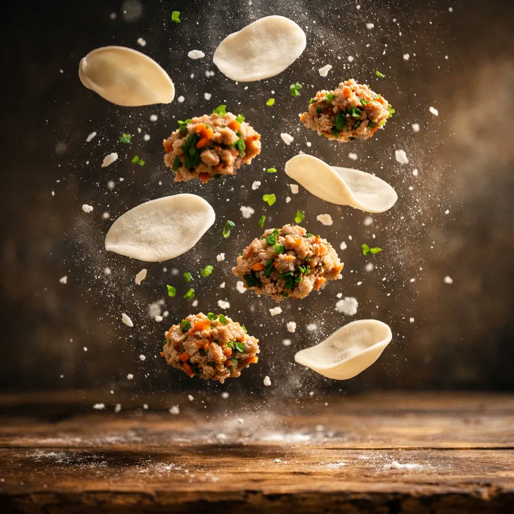AI Prompt for Cinematic Food Photography of Deconstructed Dumplings