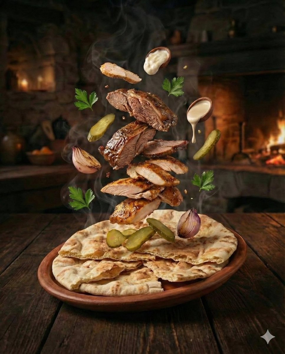 AI Prompt for Cinematic Food Photography of Deconstructed Middle Eastern Cuisine