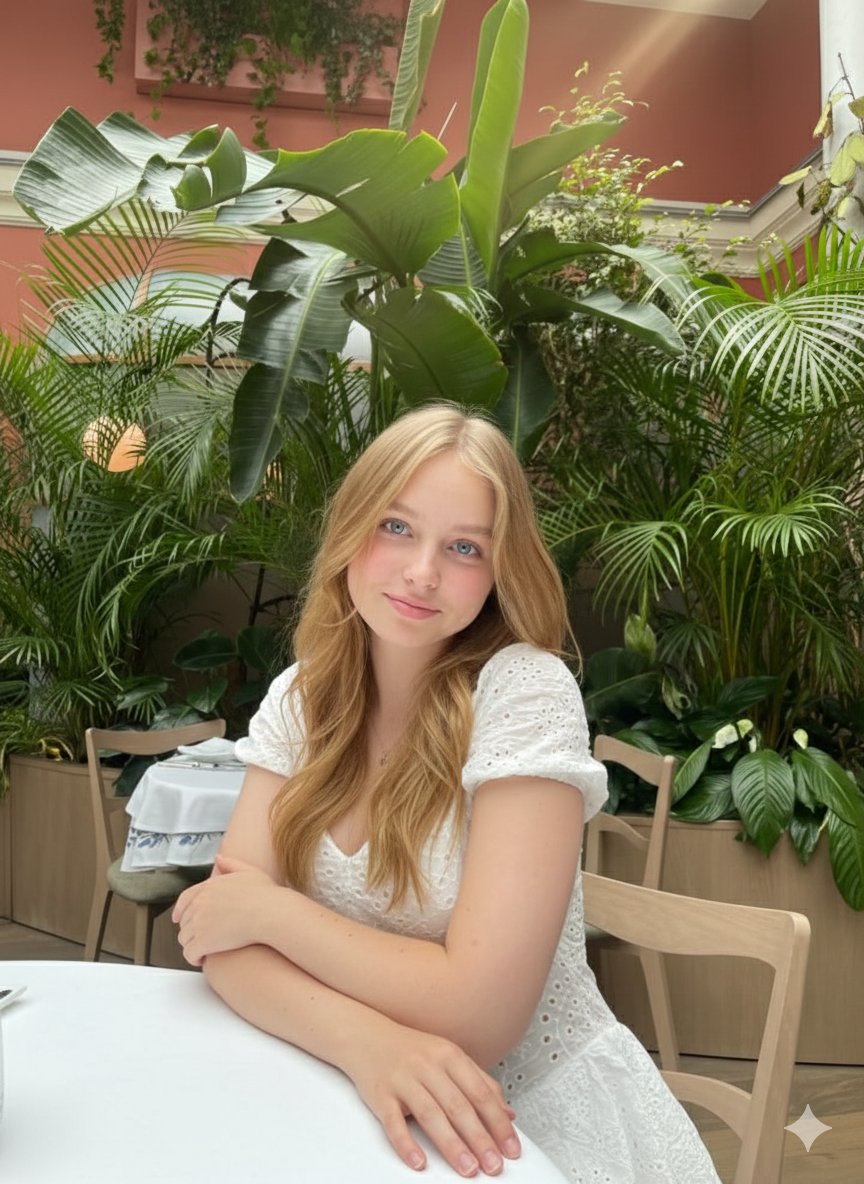 AI Prompt for Cinematic Greenhouse Portrait at Golden Hour
