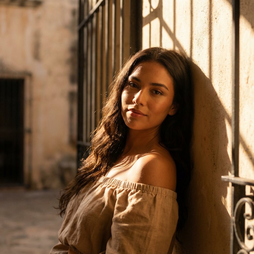 AI Prompt for Cinematic Latina Portrait with Realistic Lighting