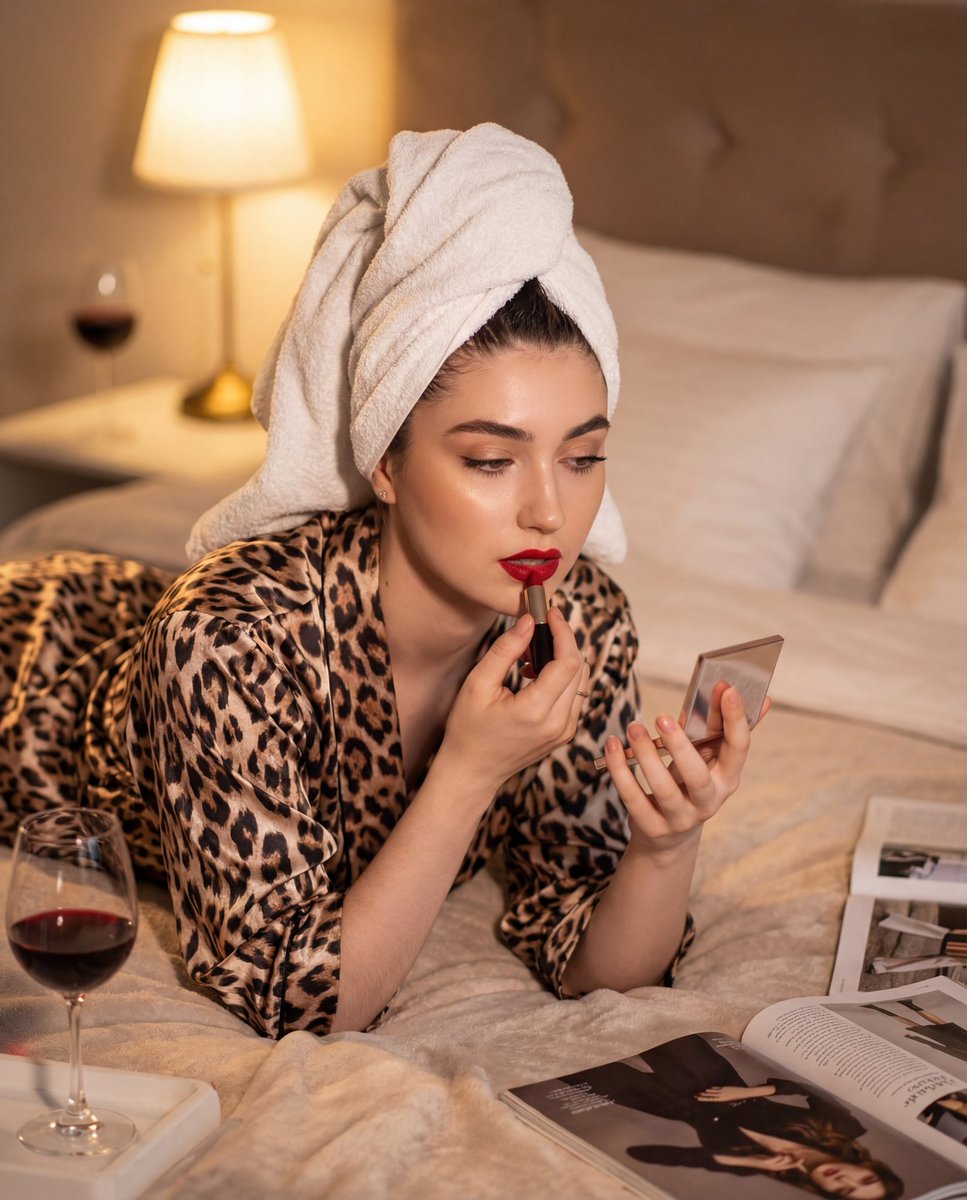 AI Prompt for Cinematic Lipstick Portrait Photography