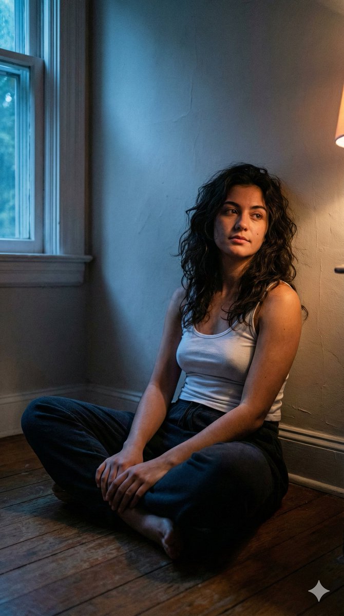 AI Prompt for Cinematic Low-Light Portrait Photography with Dual Tone Lighting