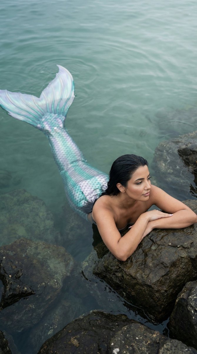 AI Prompt for Cinematic Mermaid Portrait in Shallow Water with Realistic Details