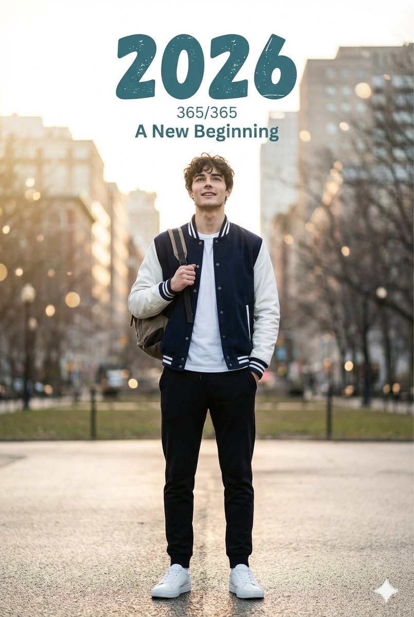 AI Prompt for Cinematic New Year's Portrait with Typography