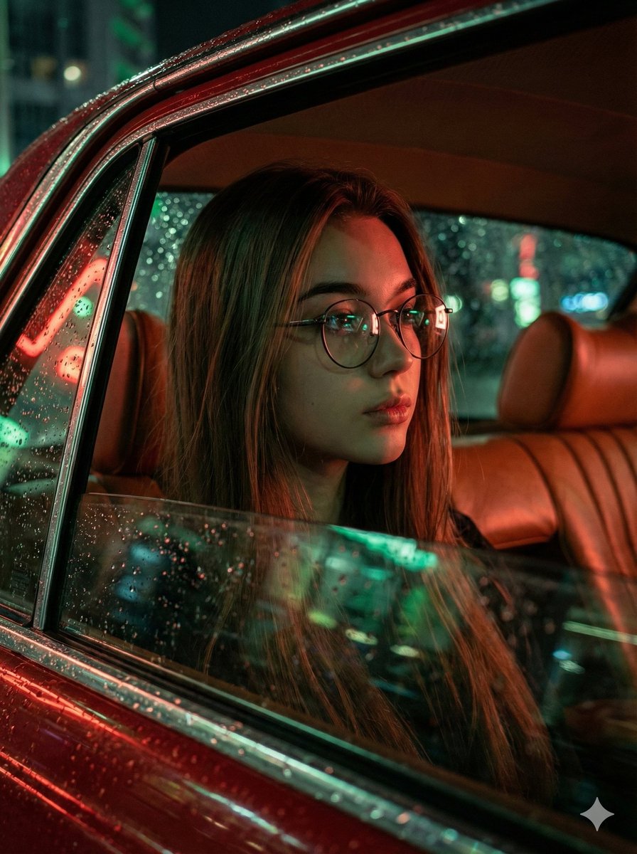 AI Prompt for Cinematic Nighttime Car Portraits with Neon Lighting Effects