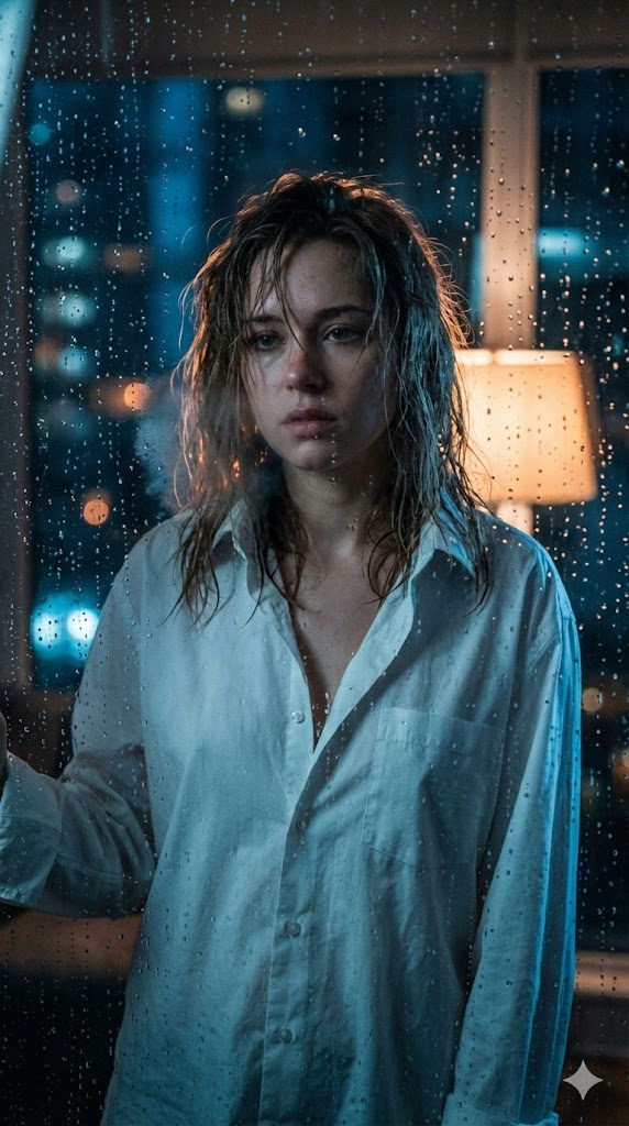 AI Prompt for Cinematic Portrait Generation with Rainy Night Effect
