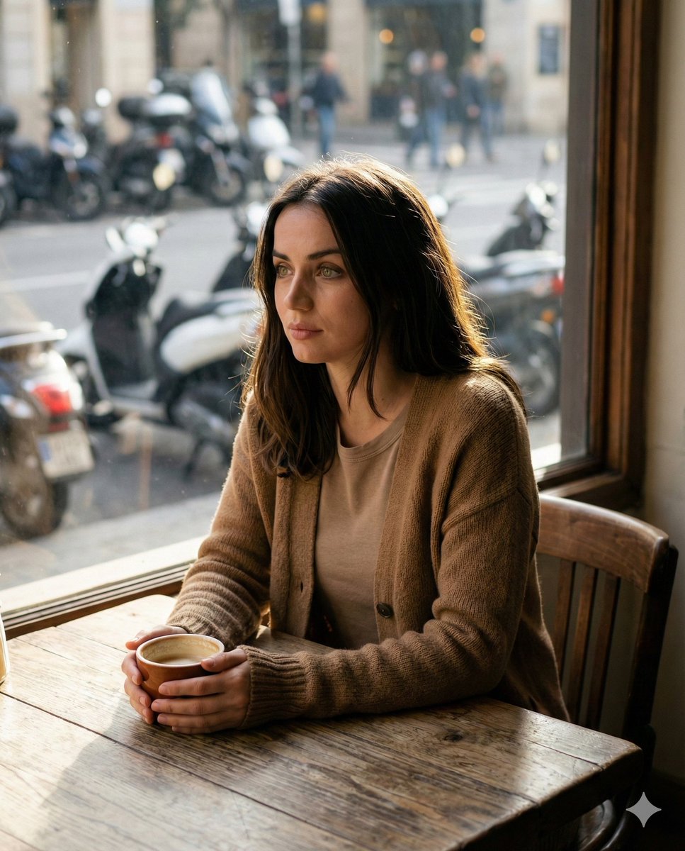 AI Prompt for Cinematic Portrait of a Girl in a Cozy Cafe