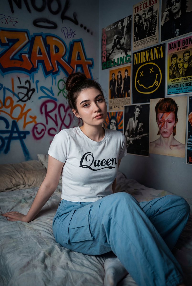 AI Prompt for Cinematic Portrait of Woman with Graffiti Background