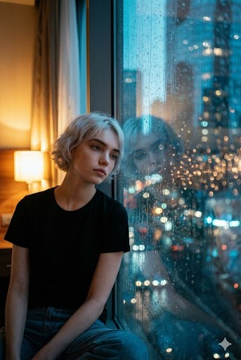AI Prompt for Cinematic Portraits of Women in Moody Cityscapes