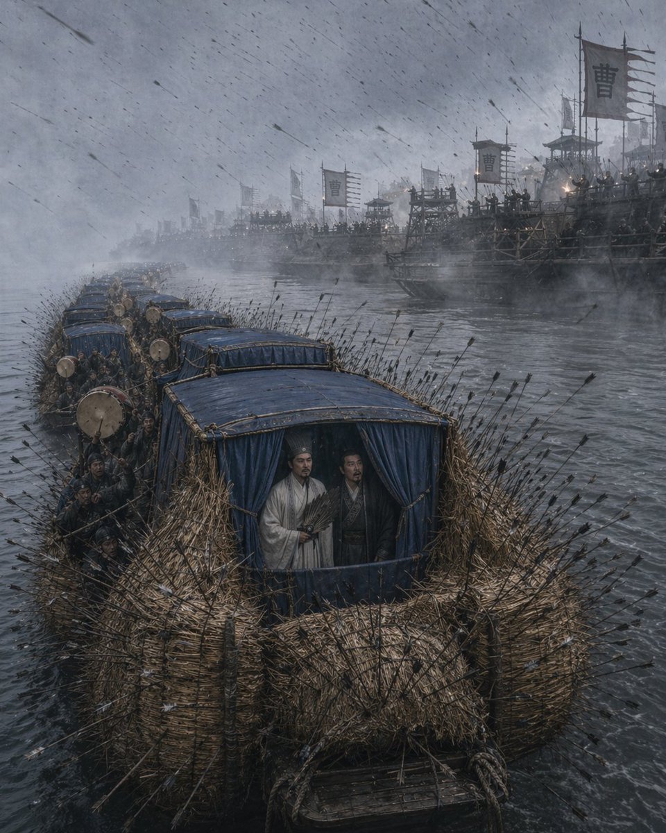 AI Prompt for Cinematic River Battle Scene with Straw Boats