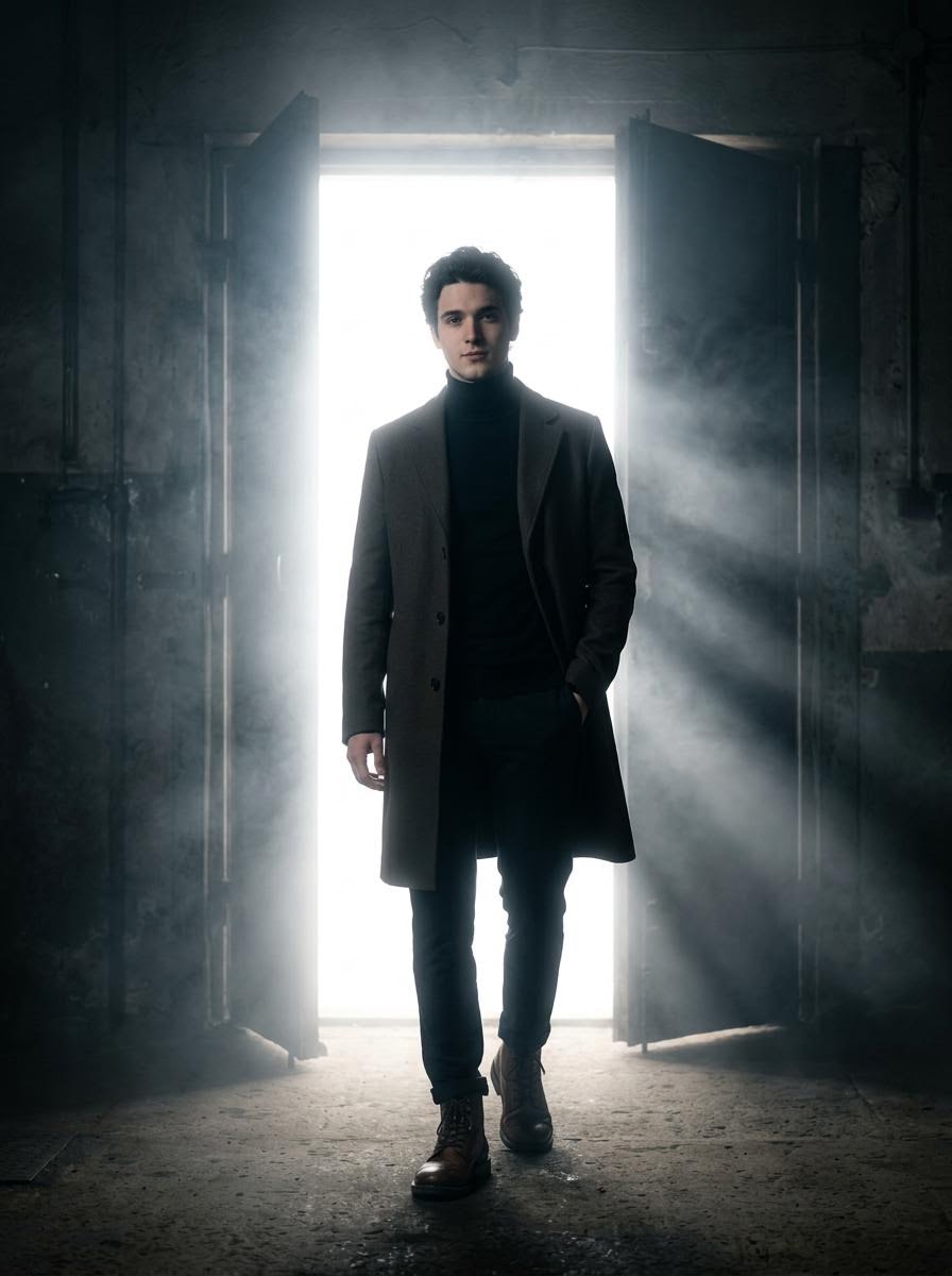 AI Prompt for Cinematic Silhouettes with Bright Doorways