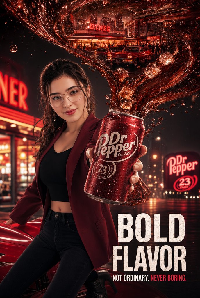 AI Prompt for Cinematic Soda Ad: Hyper-Realistic Retro Diner Scene