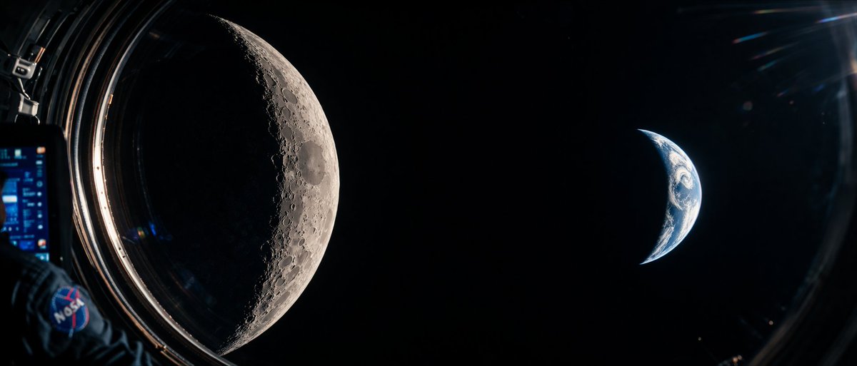 AI Prompt for Cinematic Spacecraft View with Astronaut and Celestial Bodies