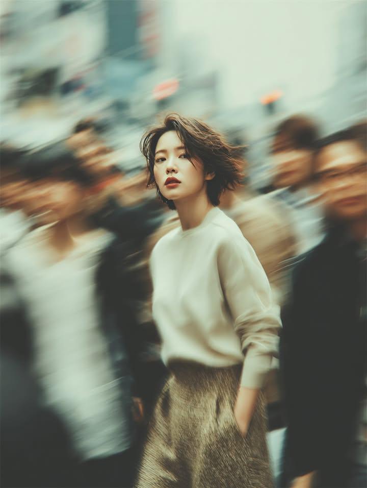 AI Prompt for Cinematic Street Portrait with Motion Blur