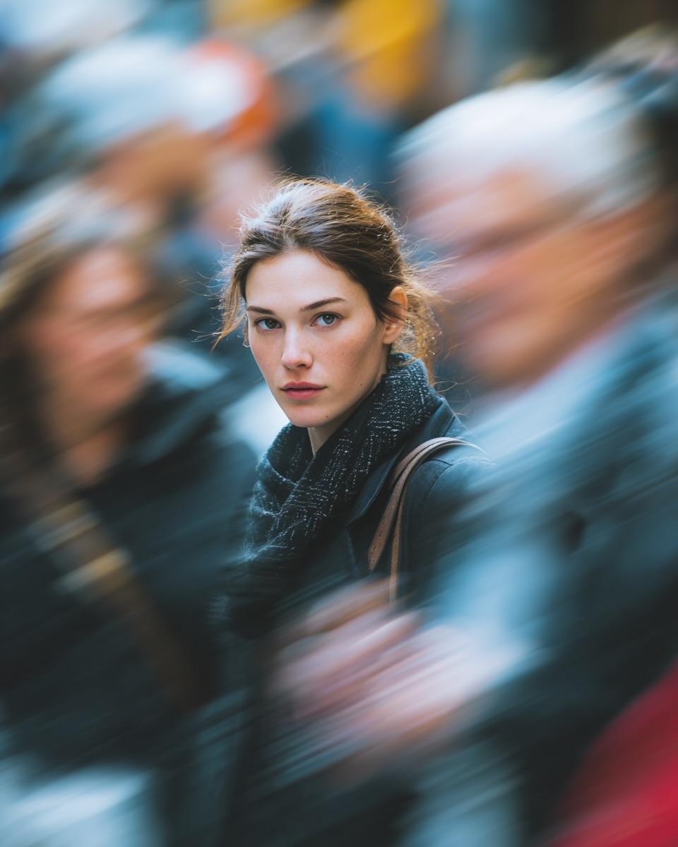 AI Prompt for Cinematic Street Portraits with Motion Blur Effect