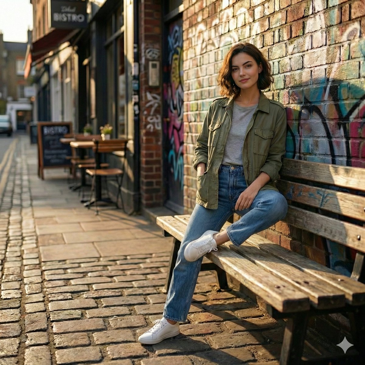 AI Prompt for Cinematic Street Scene Photography with Urban Woman