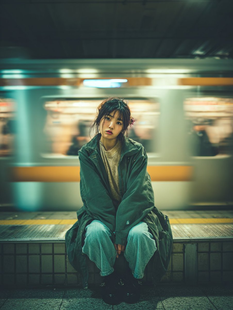 AI Prompt for Cinematic Train Platform Portrait Photography