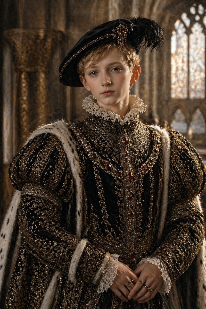 AI Prompt for Cinematic Tudor Noble Portrait in Gothic Cathedral