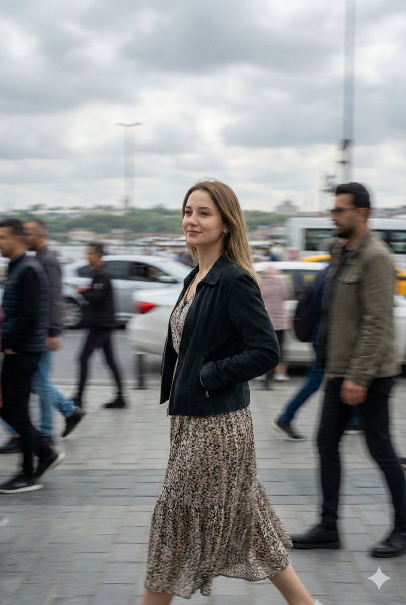 AI Prompt for Cinematic Turkish Street Portrait with Motion Blur