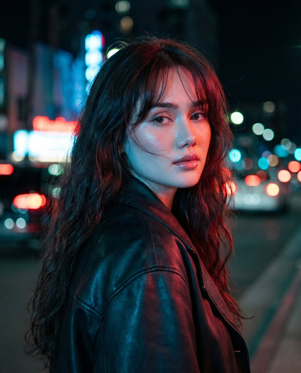 AI Prompt for Cinematic Urban Portrait with Neon Lighting