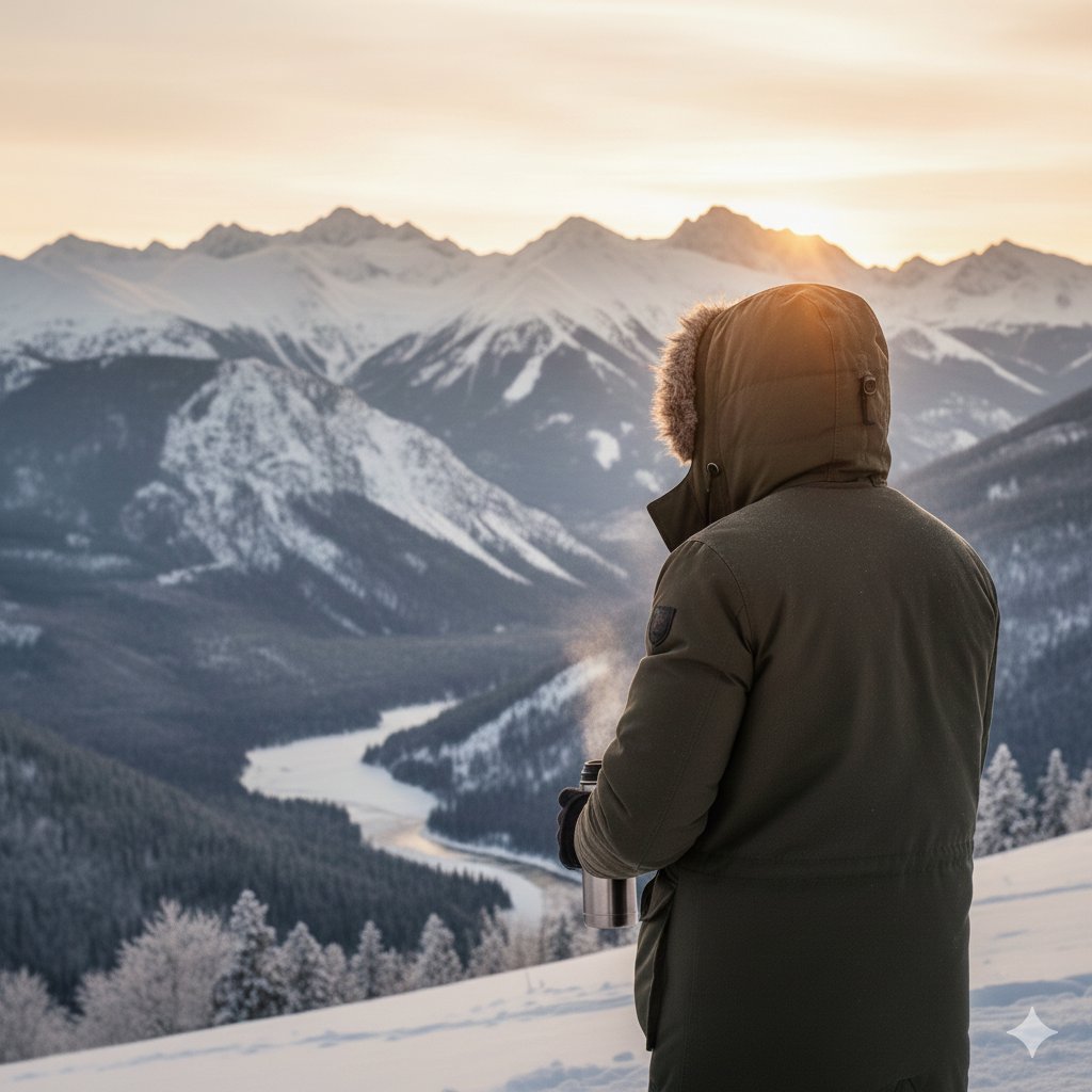 AI Prompt for Cinematic Winter Portrait in Golden Hour
