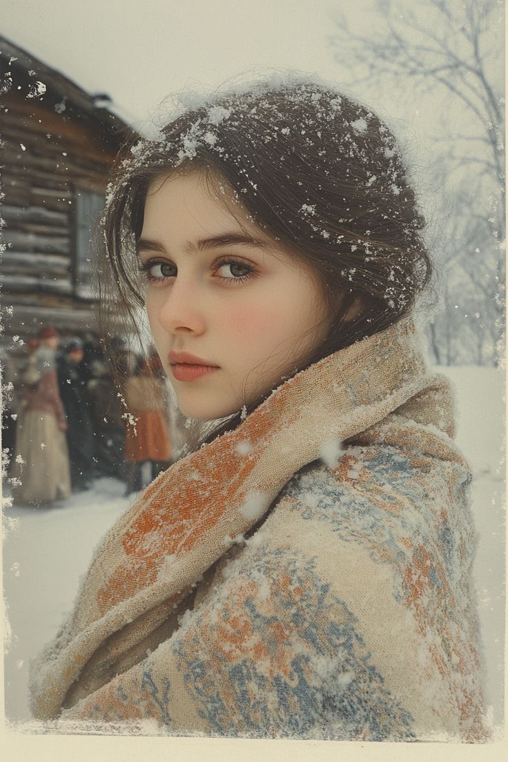 AI Prompt for Cinematic Winter Portrait with Snowflakes