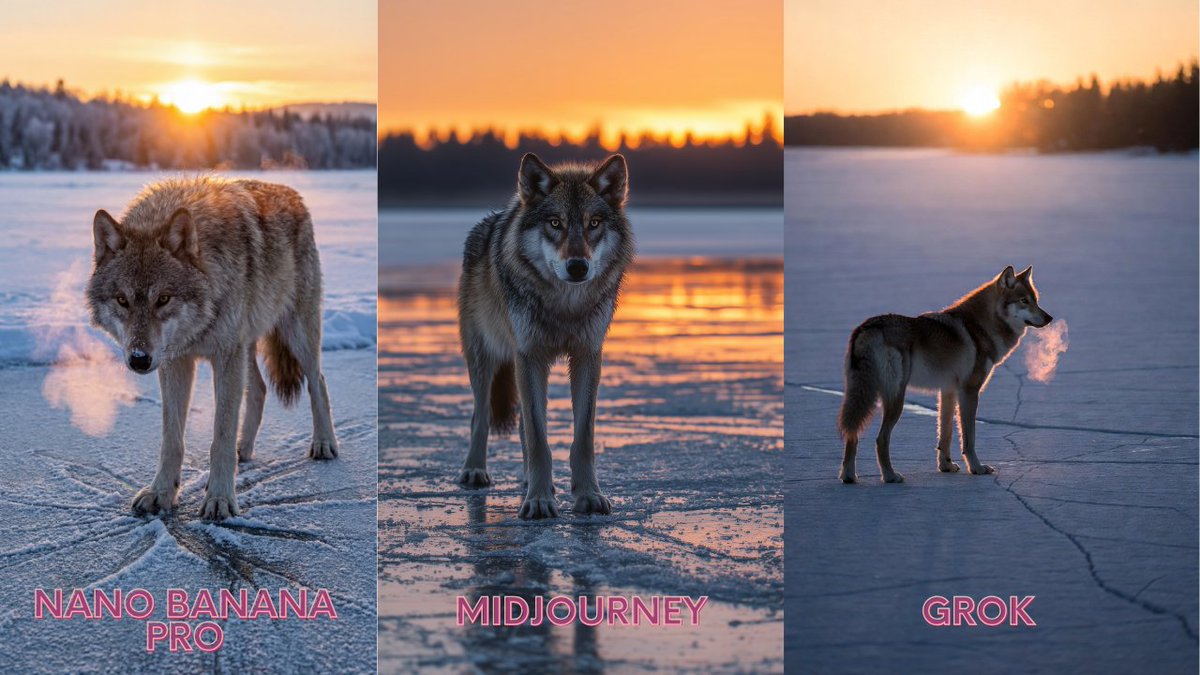 AI Prompt for Cinematic Wolf Portrait on Frozen Lake