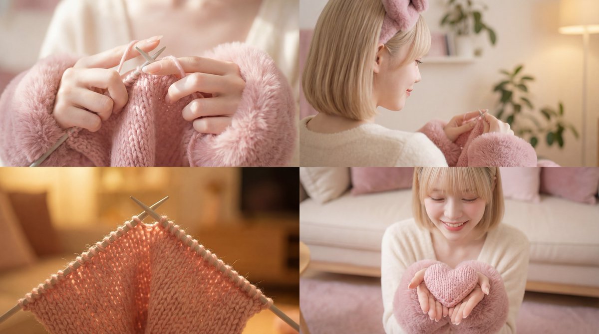 AI Prompt for Cinematic Woman Knitting Image Generation