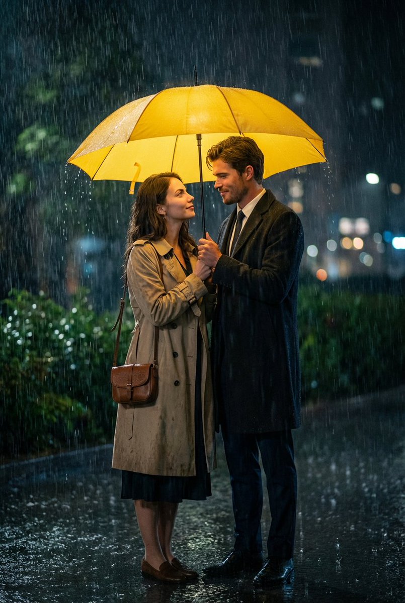 AI Prompt for Cinematic Yellow Umbrella Scene