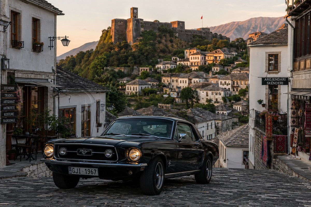 AI Prompt for Classic Car Photography in Beautiful Cityscapes