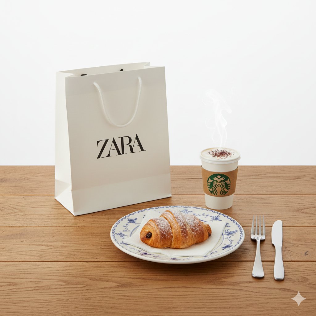 AI Prompt for Coffee and Croissant Still Life Studio Photography