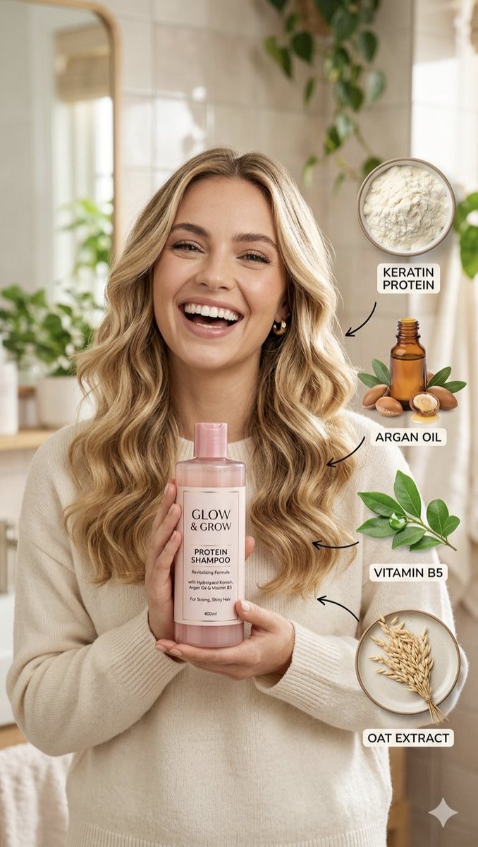 AI Prompt for Commercial-Style Infographic with Hair Product Elements