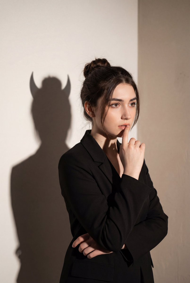 AI Prompt for Conceptual Portrait with Symbolic Devil Horns