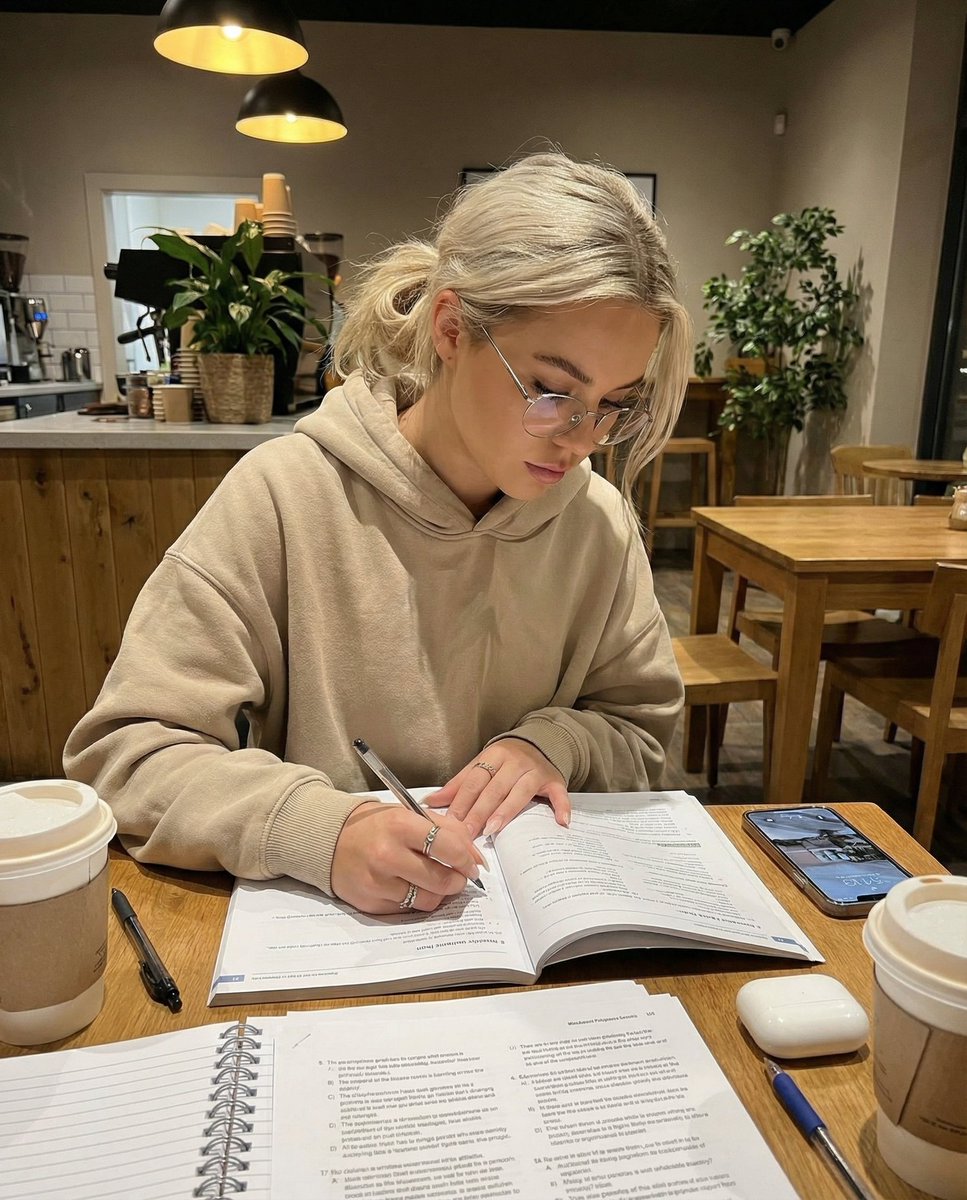 AI Prompt for Cozy Cafe Study Session UGC Photo