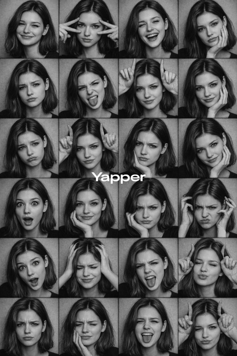 AI Prompt for Creating a 16-Panel Black and White Photobooth Grid with Different Facial Expressions