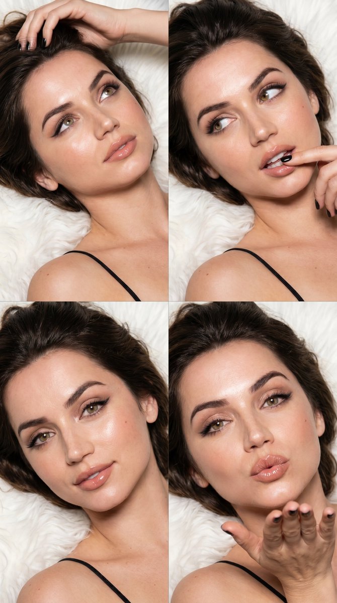 AI Prompt for Creating a Beauty Portrait Collage with 4 Emotive Expressions