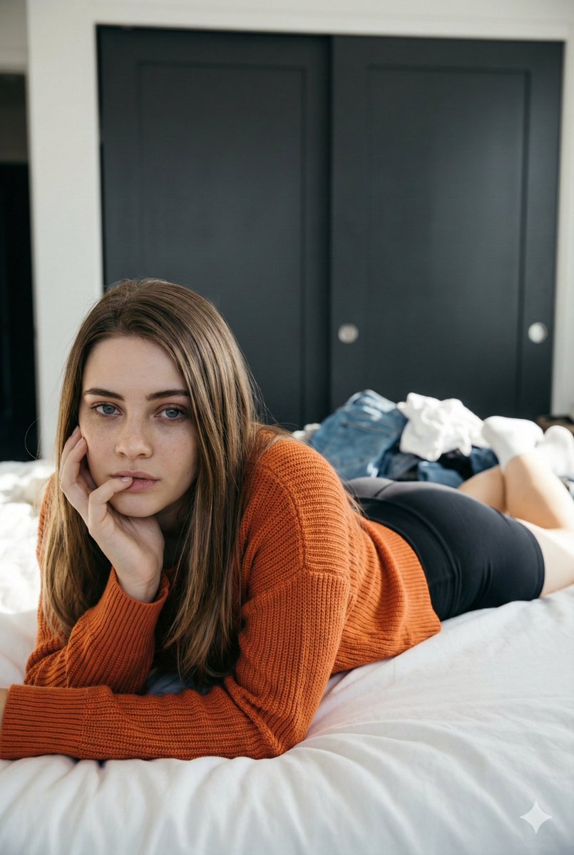 AI Prompt for Creating a Cozy Social Media Portrait of Josephine Langford