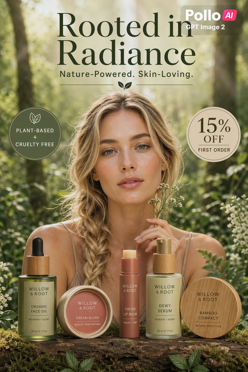 AI Prompt for Creating a Forest-Themed Skincare Ad
