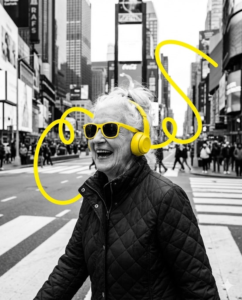 AI Prompt for Creating a Hyperrealistic Elderly Woman Portrait with Selective Color