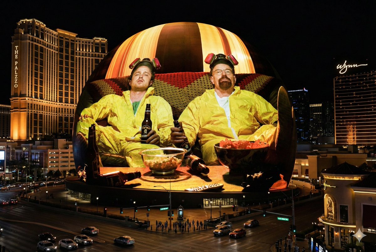 AI Prompt for Creating Las Vegas Sphere Projections: Image on Geometry