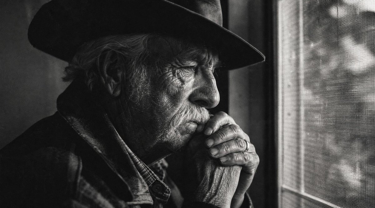 AI Prompt for Creating Moody Elderly Man Portraits with Censored Faces
